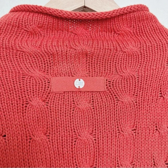 Pure Handknit Womens Size Small Mock Neck Coral  Knit Long Sleeve Tunic Sweater - Picture 13 of 15